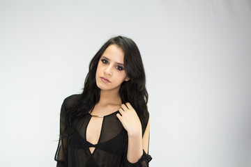 Girl on a white background