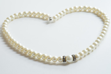 Pearl Necklace on white background