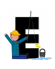 Alphabet Children Gone Fishing E