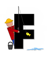 Alphabet Children Gone Fishing F