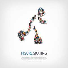 people sports figure skating vector
