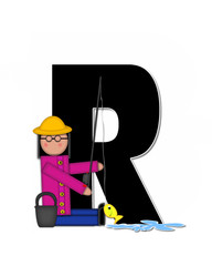 Fototapeta premium Alphabet Children Gone Fishing R