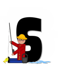Obraz premium Alphabet Children Gone Fishing S