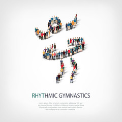 people sports rhythmic gymnastics vector