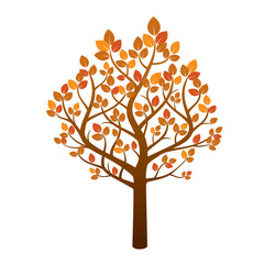 Naklejka na ściany i meble Autumn Tree. Vector Illustration.