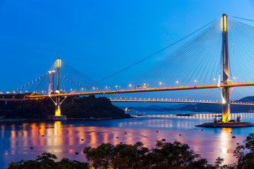 Hong Kong bridge at sunset