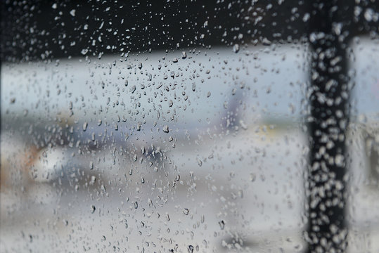 Airport, Rain Drops On The Window