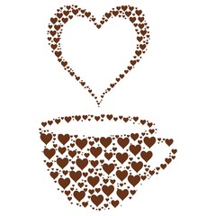 Coffee cup with hearts