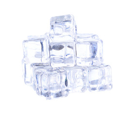 ice cubes on white background
