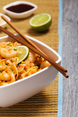 Pad Thai. Thailand's national dishes, stir-fried rice noodles