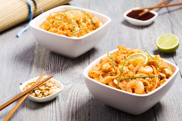 Pad Thai. Thailand's national dishes, stir-fried rice noodles