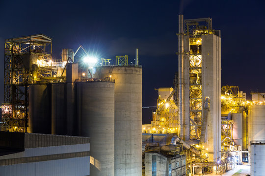 Cement Plant at night