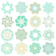 Vector set of colorful round pattern