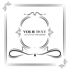 Ornate frames black color card