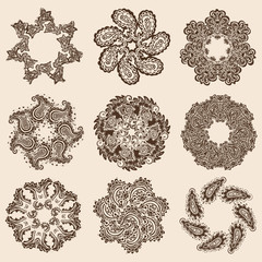 Vector set of round pattern