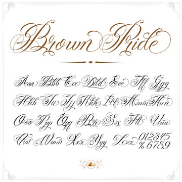 Naklejki Brown Pride Tattoo Font