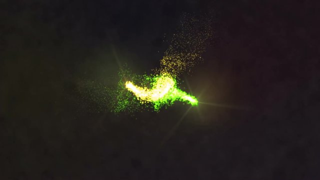 Intro with colorful smoke streaks with lens flares on a dark background