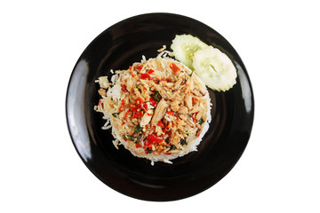 Basil fried rice with crabmeat