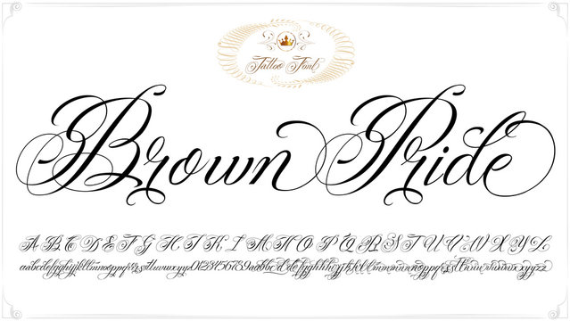 Naklejka Brown Pride tattoo lettering