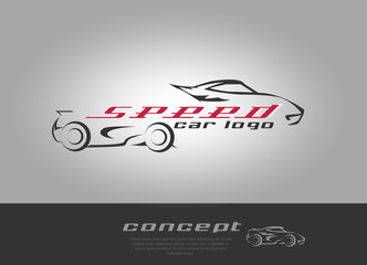 Logo of rapid super car. Vector Illustration.