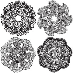 Vector set of round pattern