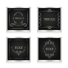 Set of Classic Card silver color