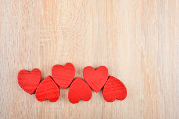 Heart on wooden background