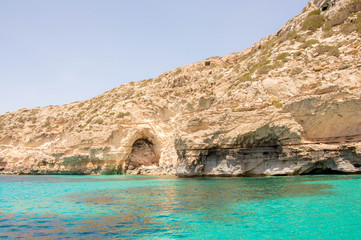 Fototapeta premium Felsküste mit Pinien auf den Balearen
