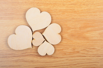 Heart on wooden background