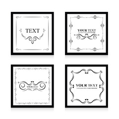 Set of frame template black