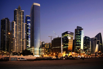 Fototapeta na wymiar views of Dubai, skyscrapers of Dubai in the winter
