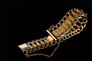 Detail of a gold bracelet