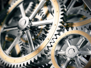 Gears cog wheels concept. 3d illustration