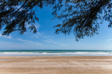 Beach and blue sky, Sea and sky.