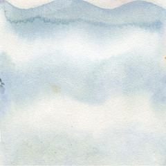illustration depicting the wavy texture background light blue color. watercolor, wet effect