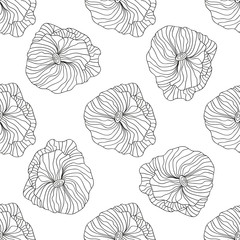 Vector floral pattern in doodle style with flowers. Gentle, spring