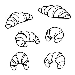 Croissant set isolated