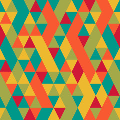 Fototapeta premium Seamless colorful abstract triangles pattern.