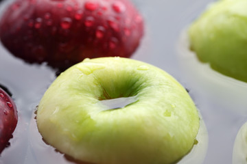apple fruit in water