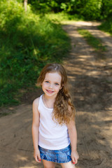 Fototapeta premium portrait of a beautiful young girl with long hair