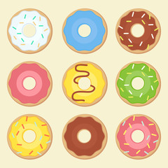 Donuts icons with different fillings