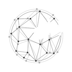 Global mesh sphere. Abstract geometric shape