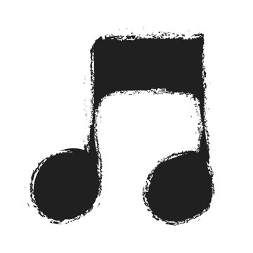 grunge music notes sign icon