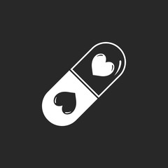Erection Pill simple icon on background