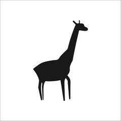 Giraffe silhouette simple icon on background
