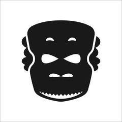 The African mask simple icon on background