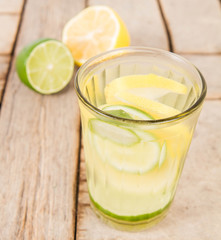 Lemonade with lemon and lime