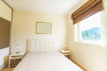 Interior of a bedroom in a guest house