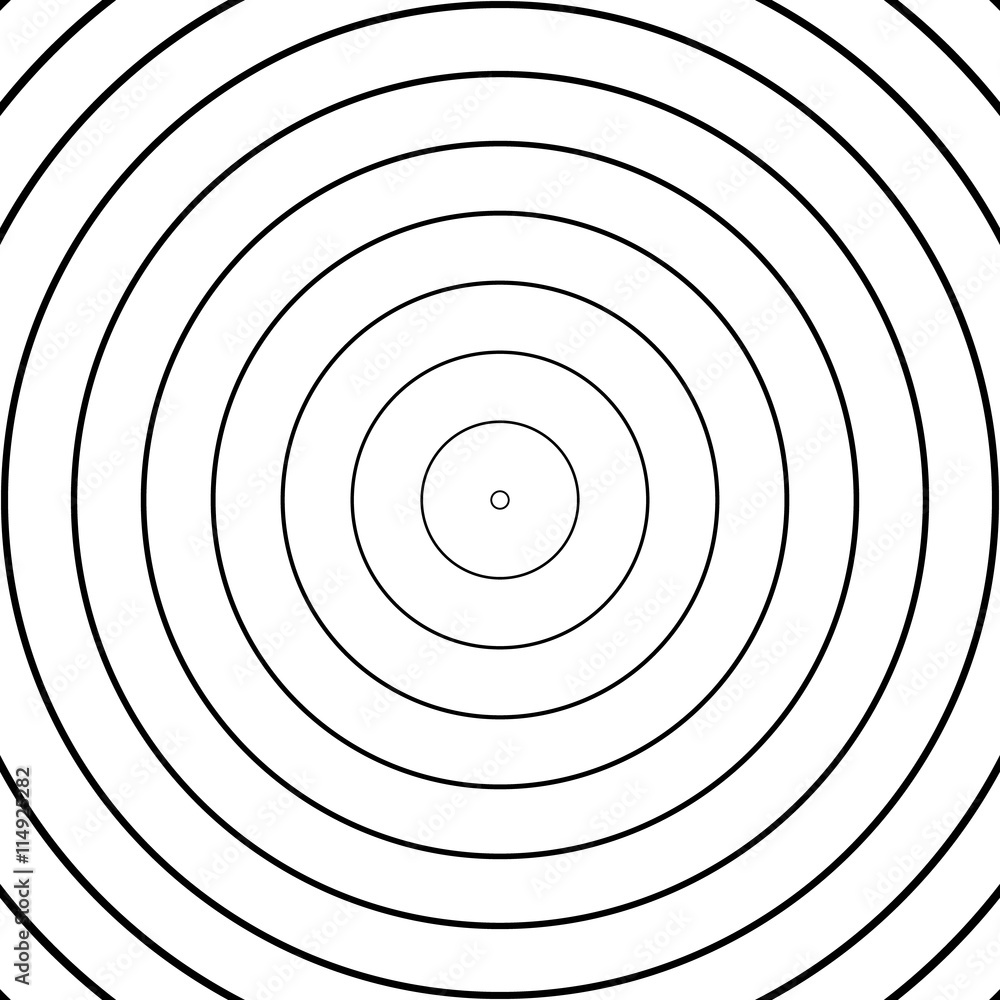 Aufkleber concentric circles pattern. abstract monochrome-geometric illust