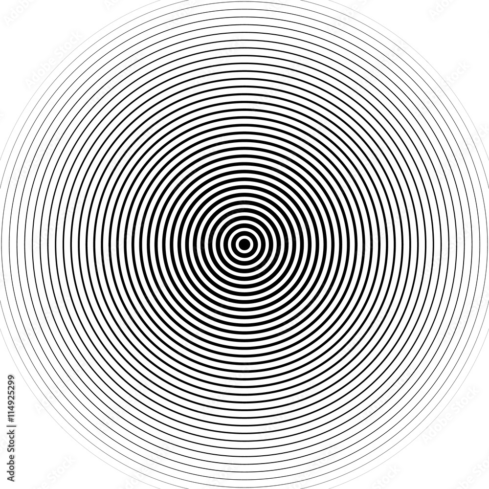 Poster concentric circles pattern. abstract monochrome-geometric illust